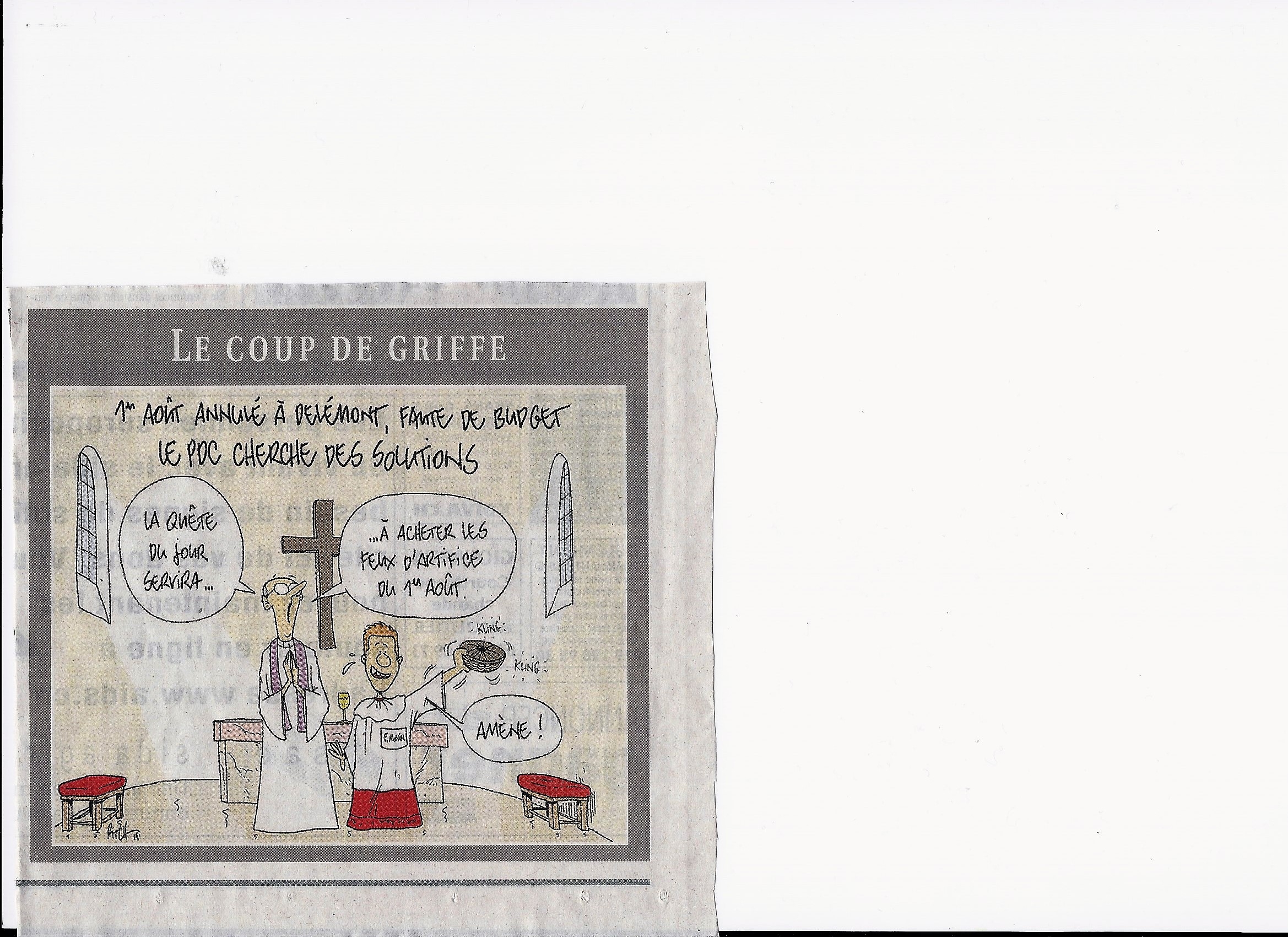 Le coup de griffe 1er août annulé à Delémont, faute de budget
