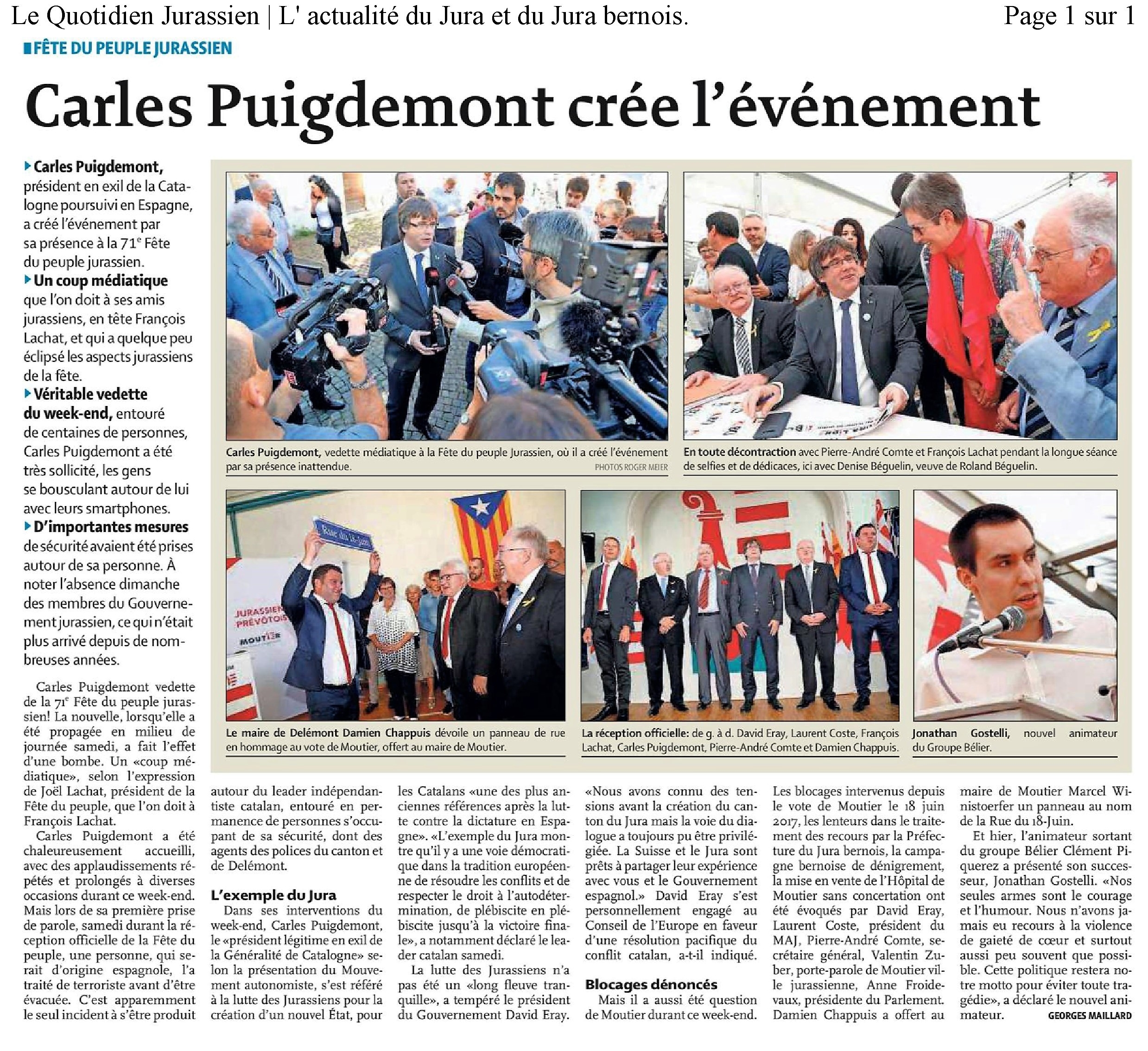 Carles Puigdemont crée l'événement